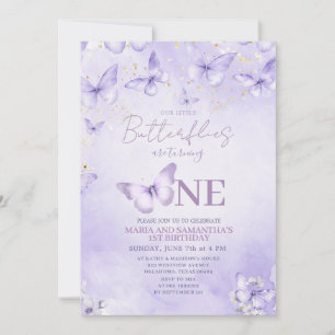 Invitación de cumpleaños número uno de Mariposa La