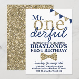 Invitación de cumpleaños número uno de Mr Onederfu