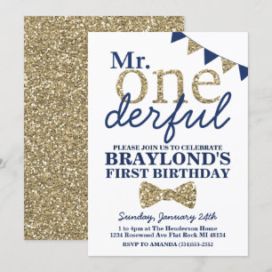 Invitación de cumpleaños número uno de Mr Onederfu