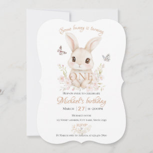 Invitación de cumpleaños número uno de niña con co