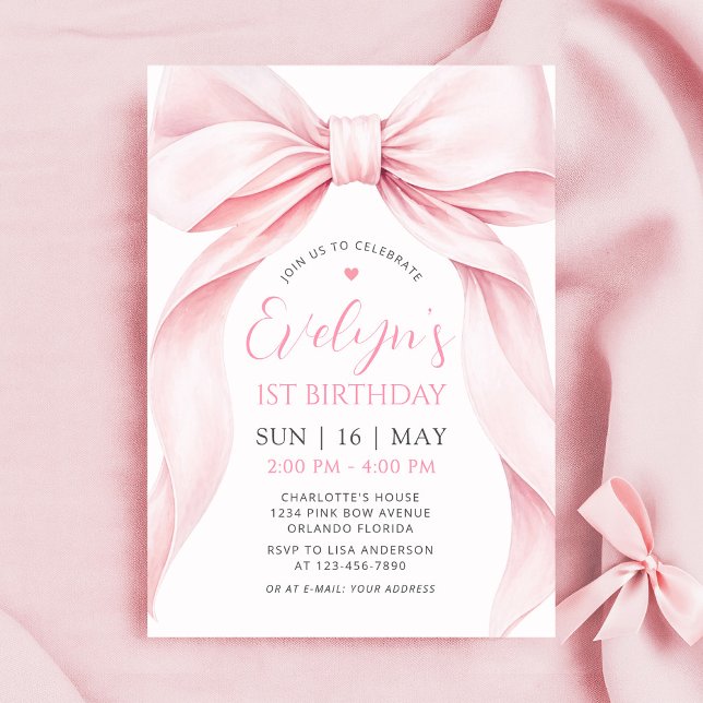Invitación de cumpleaños número uno de niña con la (Subido por el creador)