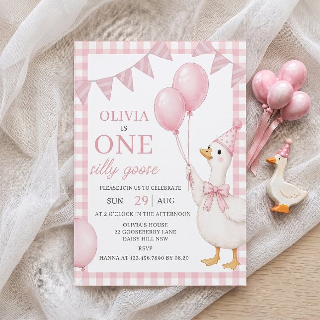 Invitación de cumpleaños número uno de niña rosa d (Subido por el creador)