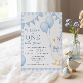 Invitación de cumpleaños número uno de Niño Azul U