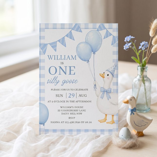 Invitación de cumpleaños número uno de Niño Azul U (Subido por el creador)