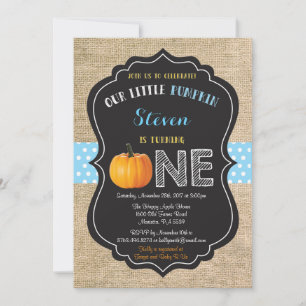 Invitación de cumpleaños número uno de niño con ca