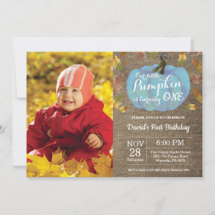 Invitación de cumpleaños número uno de niño con ca