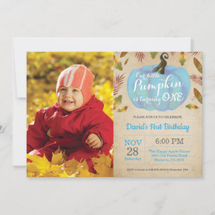 Invitación de cumpleaños número uno de niño con ca