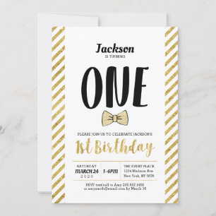 Invitación de cumpleaños número uno de niño con co