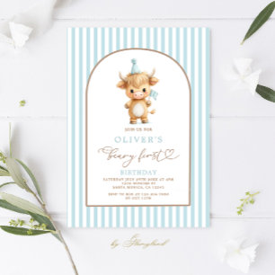 Invitación de cumpleaños número uno de niño con va