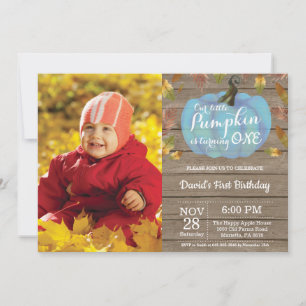 Invitación de cumpleaños número uno de niño rústic
