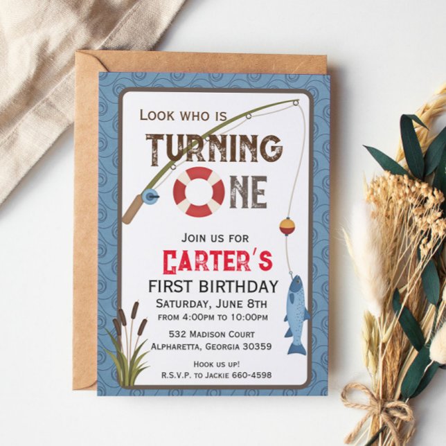 Invitación de cumpleaños número uno de niño rústic (Subido por el creador)