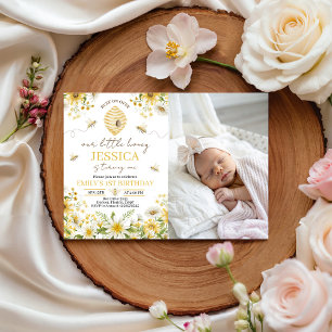Invitación de cumpleaños número uno de nuestra peq