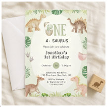 Invitación de cumpleaños número uno de One a Sauru