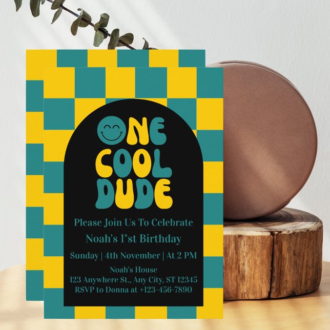 Invitación de cumpleaños número uno de One Cool Du (Subido por el creador)