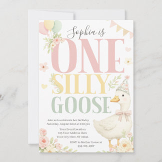 Invitación de cumpleaños número uno de One Silly G