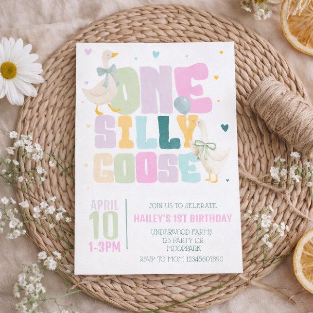 Invitación de cumpleaños número uno de One Silly G (Subido por el creador)
