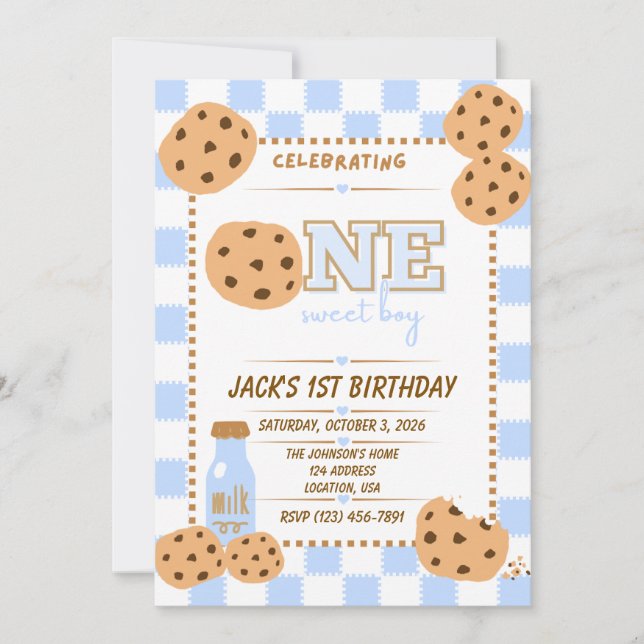 Invitación de cumpleaños número uno de One Sweet C (Anverso)