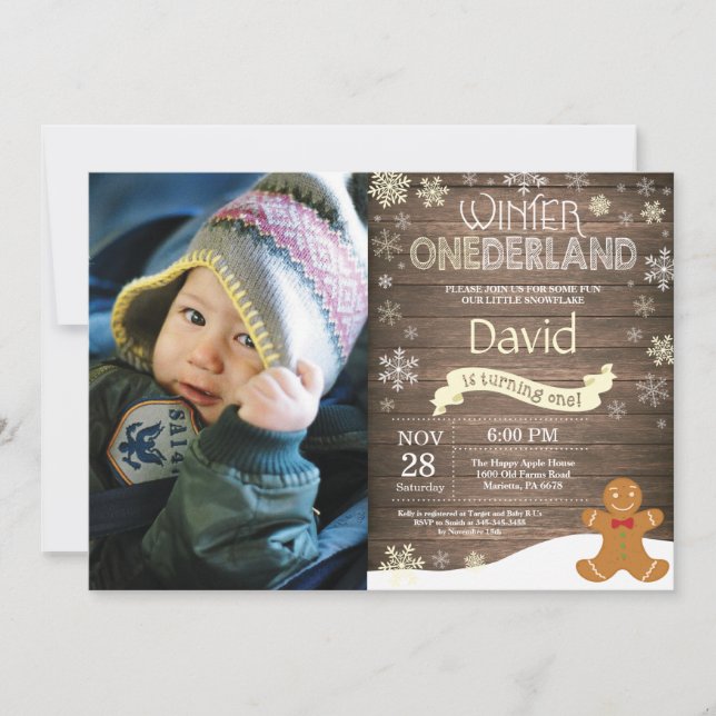 Invitación de cumpleaños número uno de Onederland  (Anverso)