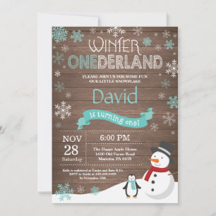 Invitación de cumpleaños número uno de Onederland 