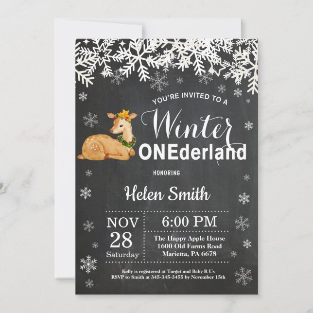Invitación de cumpleaños número uno de Onederland  (Anverso)