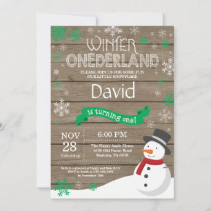 Invitación de cumpleaños número uno de Onederland 
