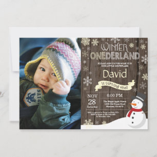 Invitación de cumpleaños número uno de Onederland 