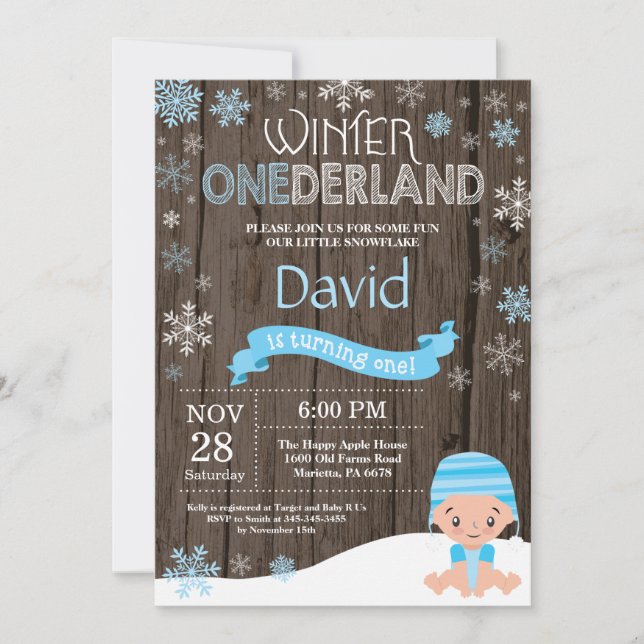 Invitación de cumpleaños número uno de Onederland  (Anverso)