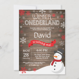 Invitación de cumpleaños número uno de Onederland