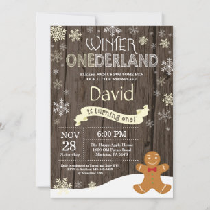Invitación de cumpleaños número uno de Onederland 
