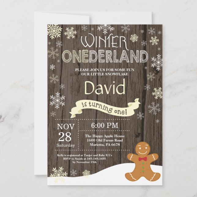 Invitación de cumpleaños número uno de Onederland  (Anverso)