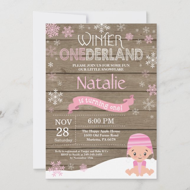 Invitación de cumpleaños número uno de Onederland  (Anverso)