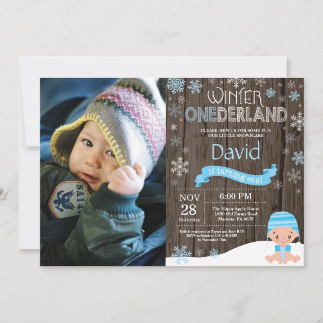 Invitación de cumpleaños número uno de Onederland  (Anverso)
