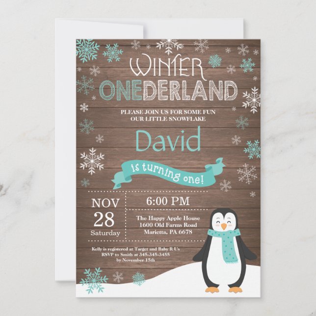 Invitación de cumpleaños número uno de Onederland  (Anverso)