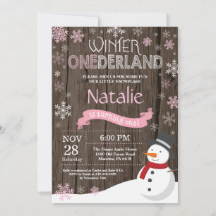 Invitación de cumpleaños número uno de Onederland 