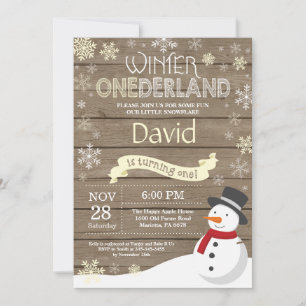 Invitación de cumpleaños número uno de Onederland
