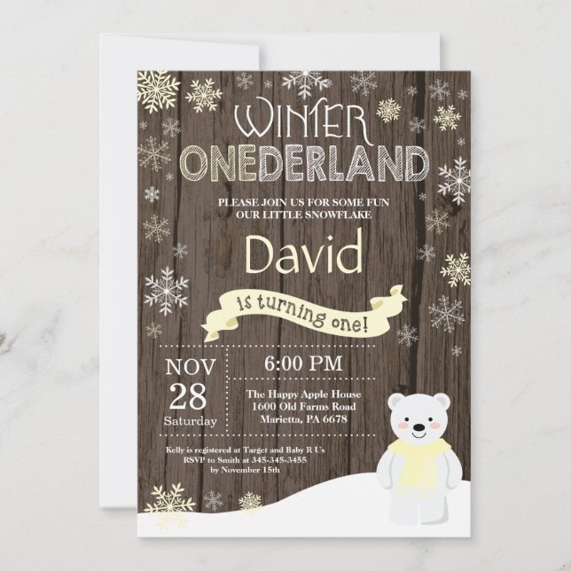 Invitación de cumpleaños número uno de Onederland  (Anverso)