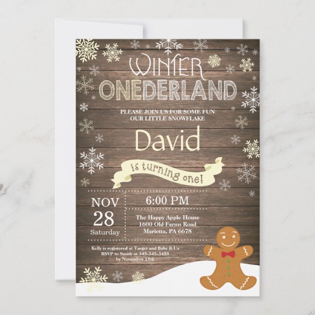 Invitación de cumpleaños número uno de Onederland  (Anverso)