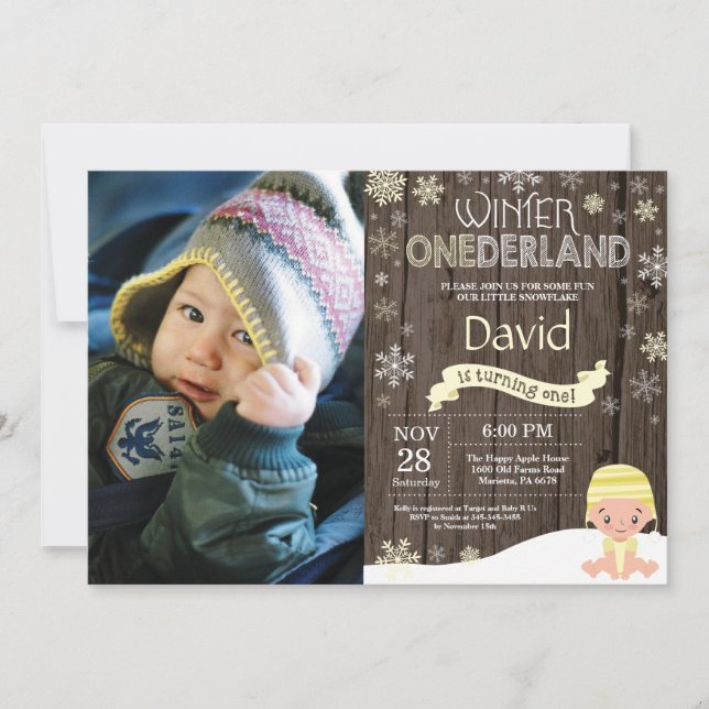 Invitación de cumpleaños número uno de Onederland  (Anverso)