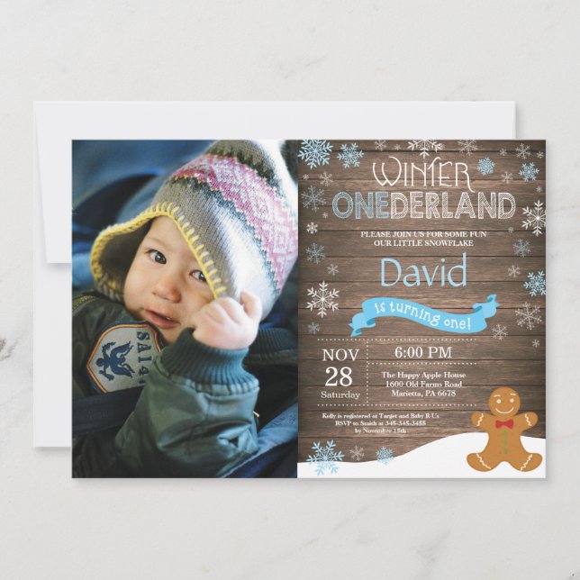 Invitación de cumpleaños número uno de Onederland  (Anverso)