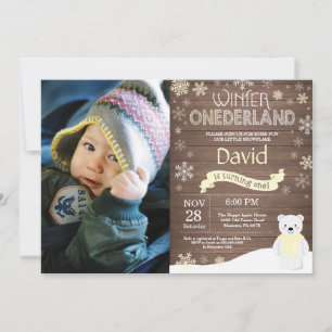 Invitación de cumpleaños número uno de Onederland 