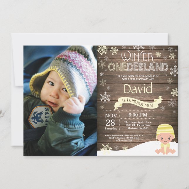 Invitación de cumpleaños número uno de Onederland  (Anverso)