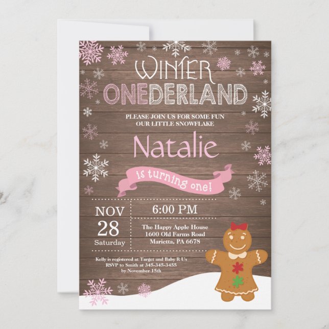 Invitación de cumpleaños número uno de Onederland  (Anverso)