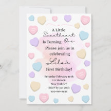 Invitación de cumpleaños número uno de Pequeño Cor