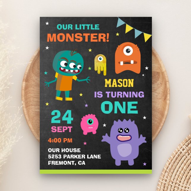 Invitación de cumpleaños número uno de pequeño mon (Subido por el creador)