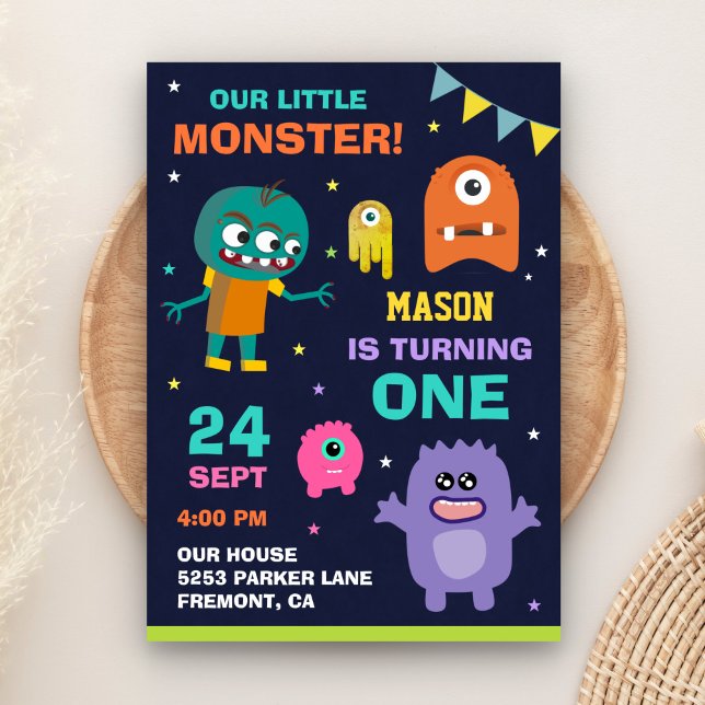 Invitación de cumpleaños número uno de pequeño mon (Subido por el creador)