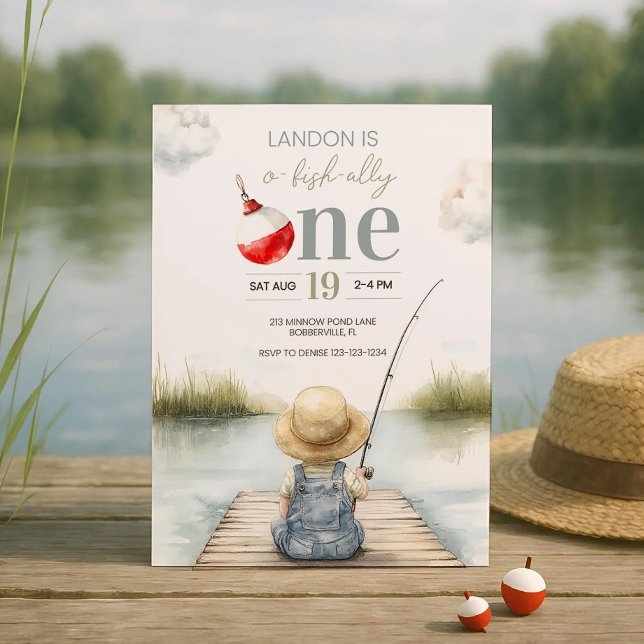 Invitación de cumpleaños número uno de pesca Ofish (Subido por el creador)
