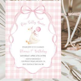 Invitación de cumpleaños número uno de Pink Goose 