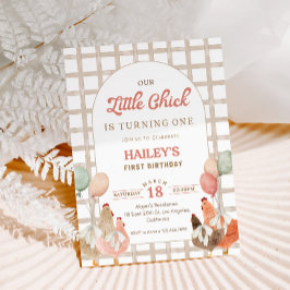 Invitación de cumpleaños número uno de pollo