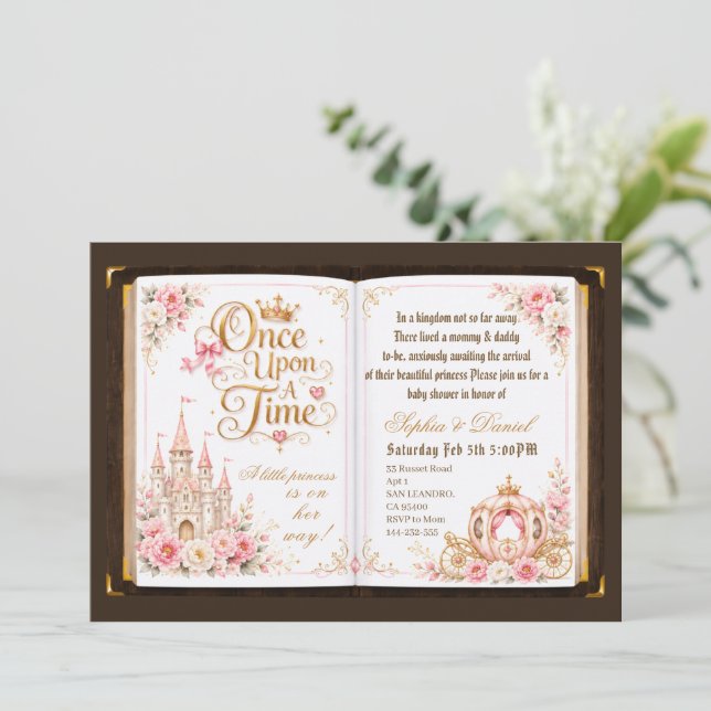 Invitación de cumpleaños número uno de princesa de (Anverso de pie)