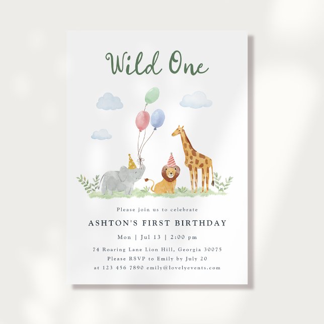 Invitación de cumpleaños número uno de Safari de F (Subido por el creador)